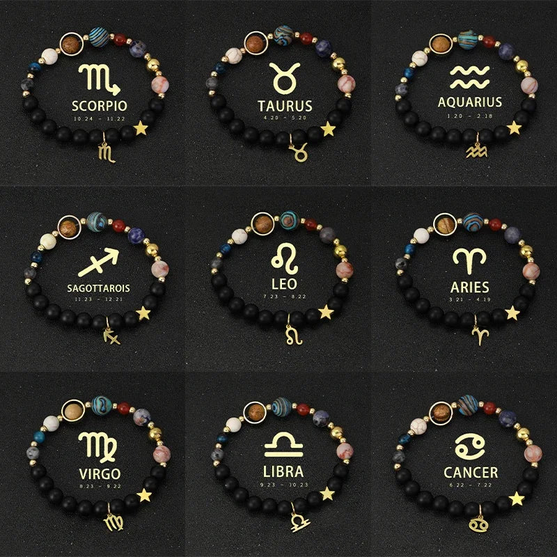 Zodiac Galaxy Stone Bracelets